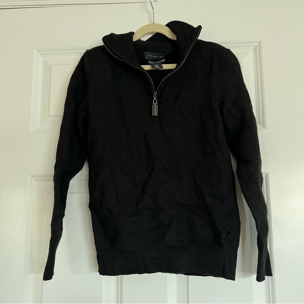 Tahari Wool Quarter zip sweater